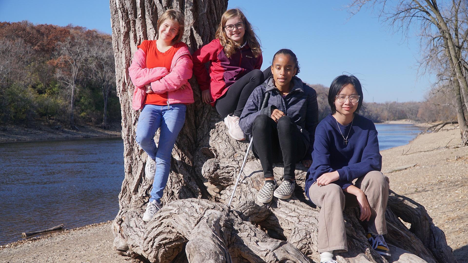 In Minnesota, Jenny, Hope, Dani and Amelia face down pollution on the Mississippi River.