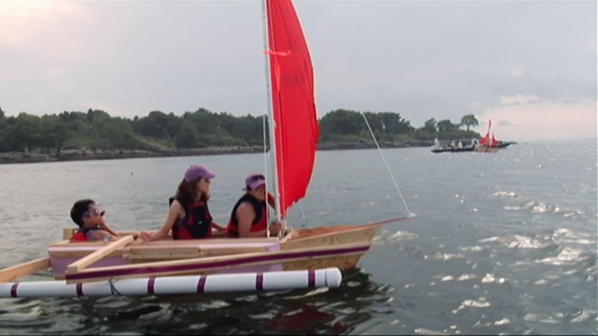 The teams build sailboats to race across the open ocean.