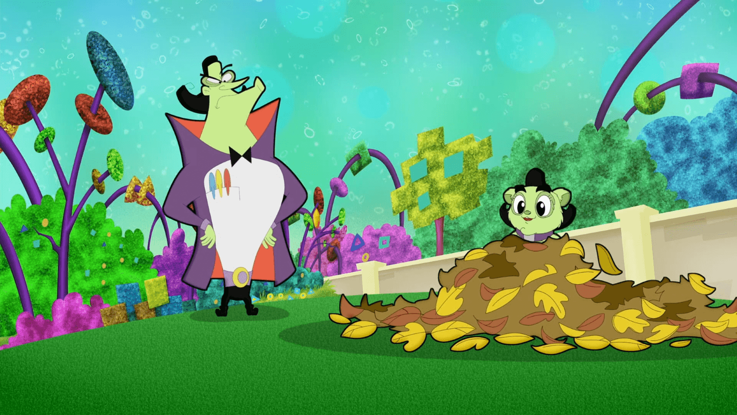 The CyberSquad use time travel help Hacker learn why his pet smirble loves a healthy park.