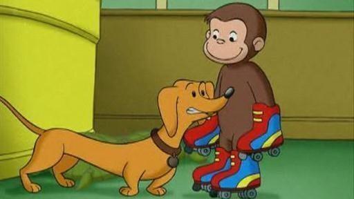 George helps Bill build a boat. / George learns to use roller skates.