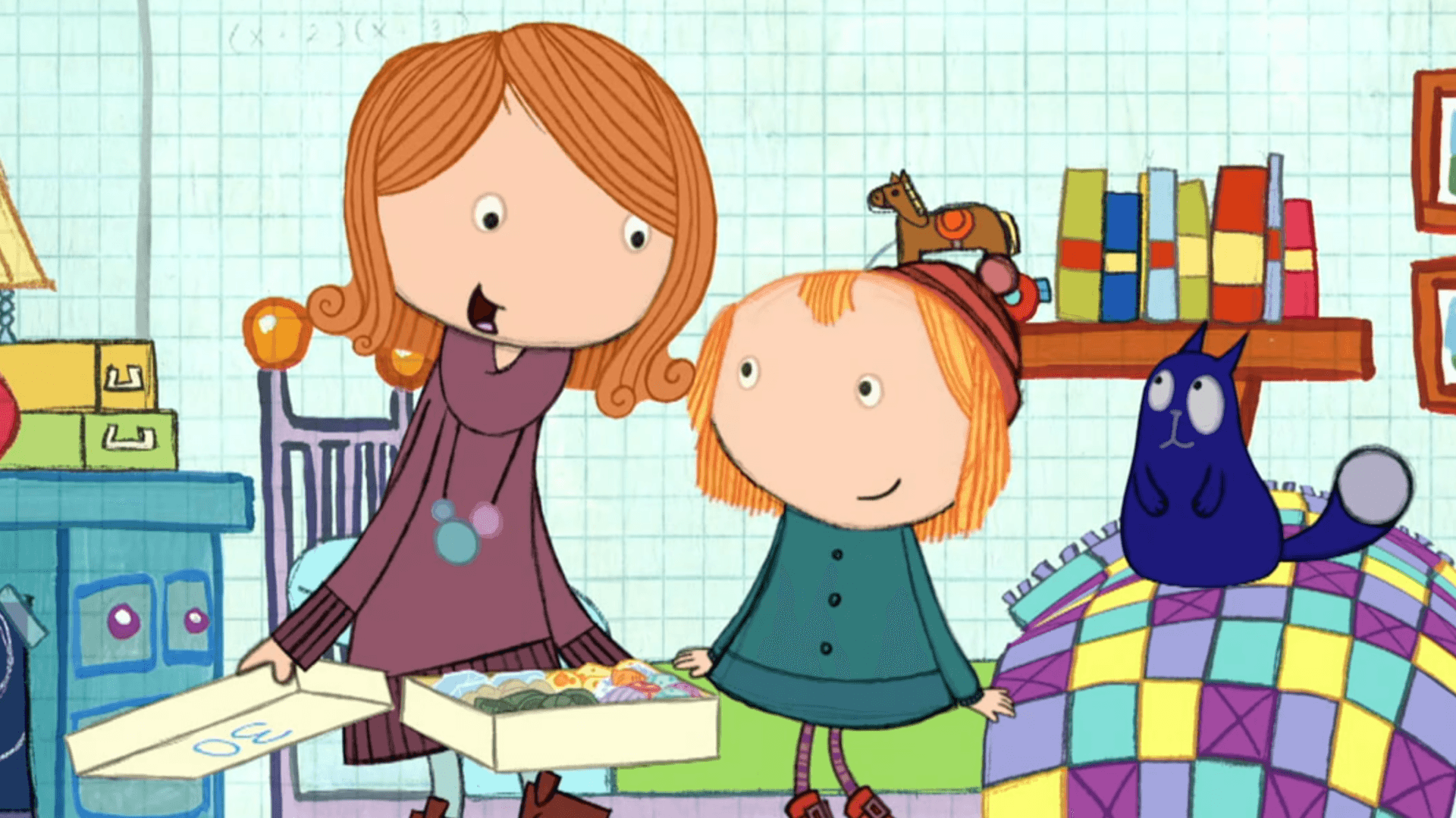 Peg and Cat gather rocks for a birthday present.