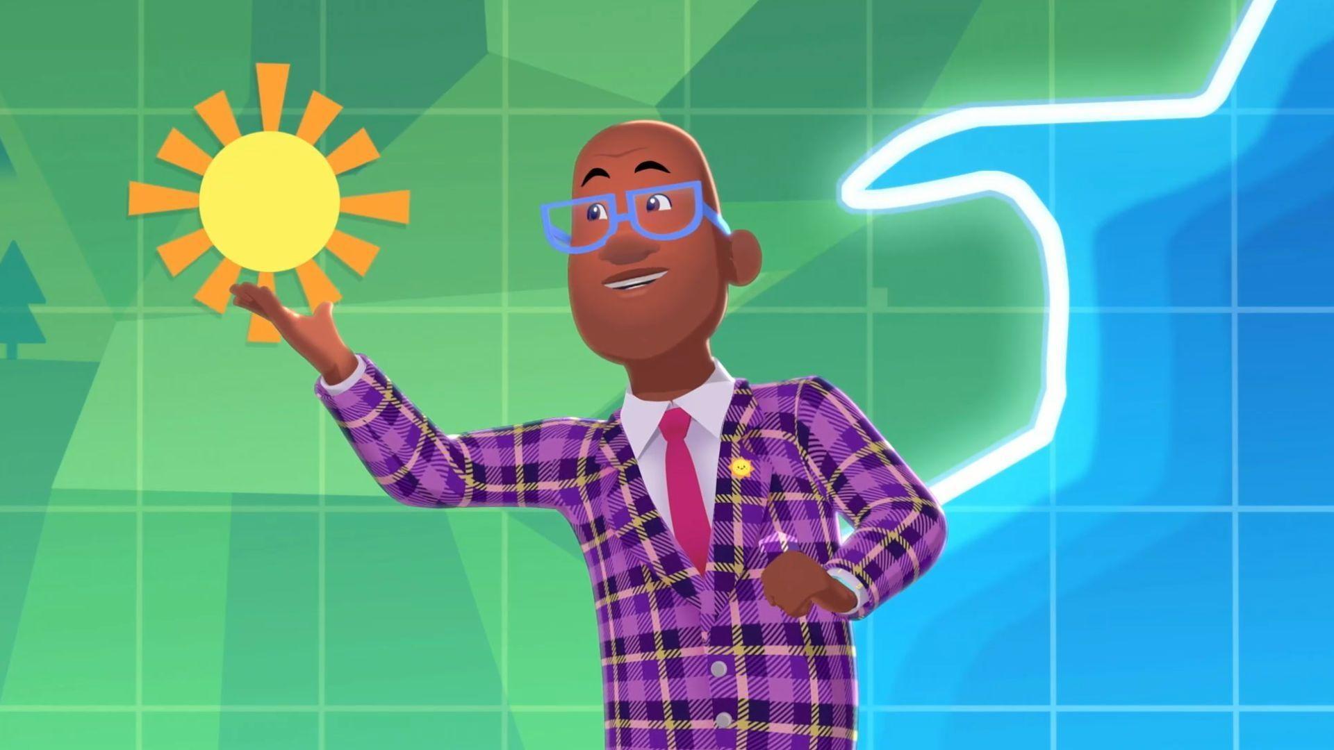 Winds prevent Al from doing his weather report, so the kids pitch in to deliver the story.