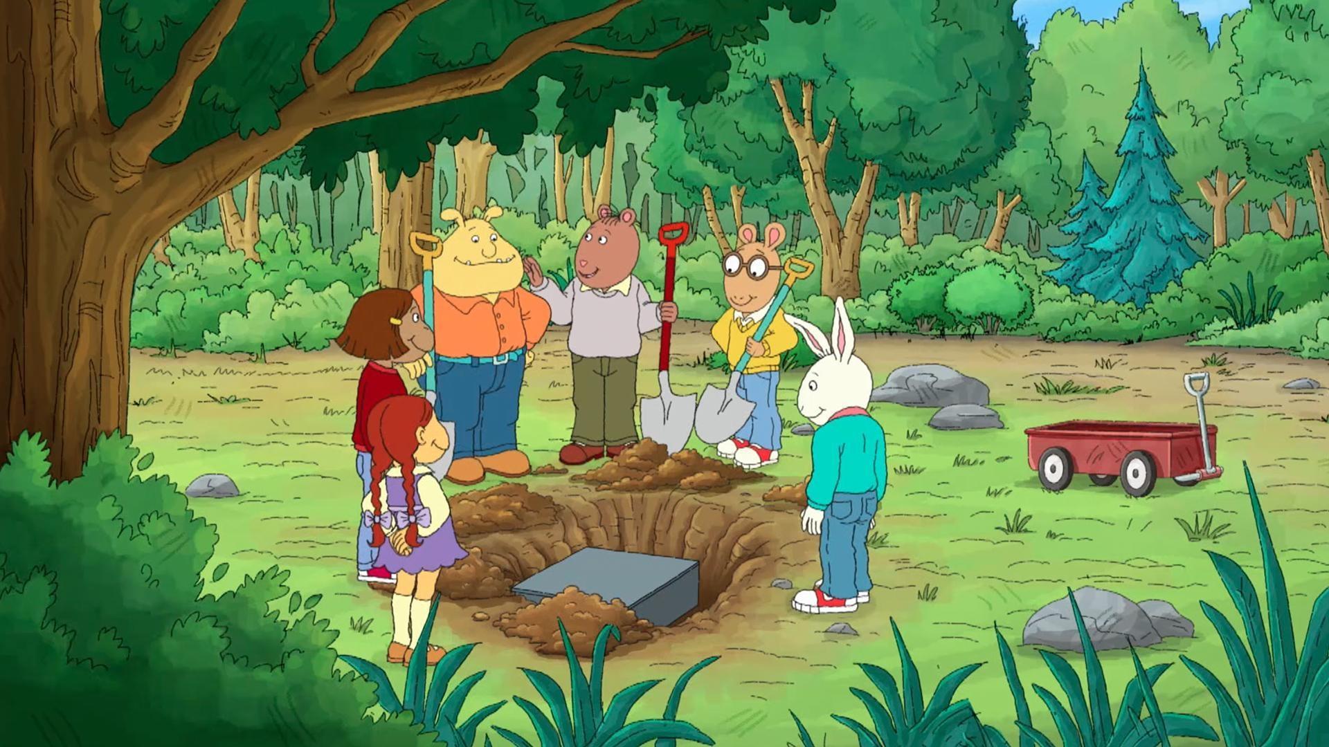 Muffy and Francine are convinced that Binky cheated. / Brain makes a time capsule.