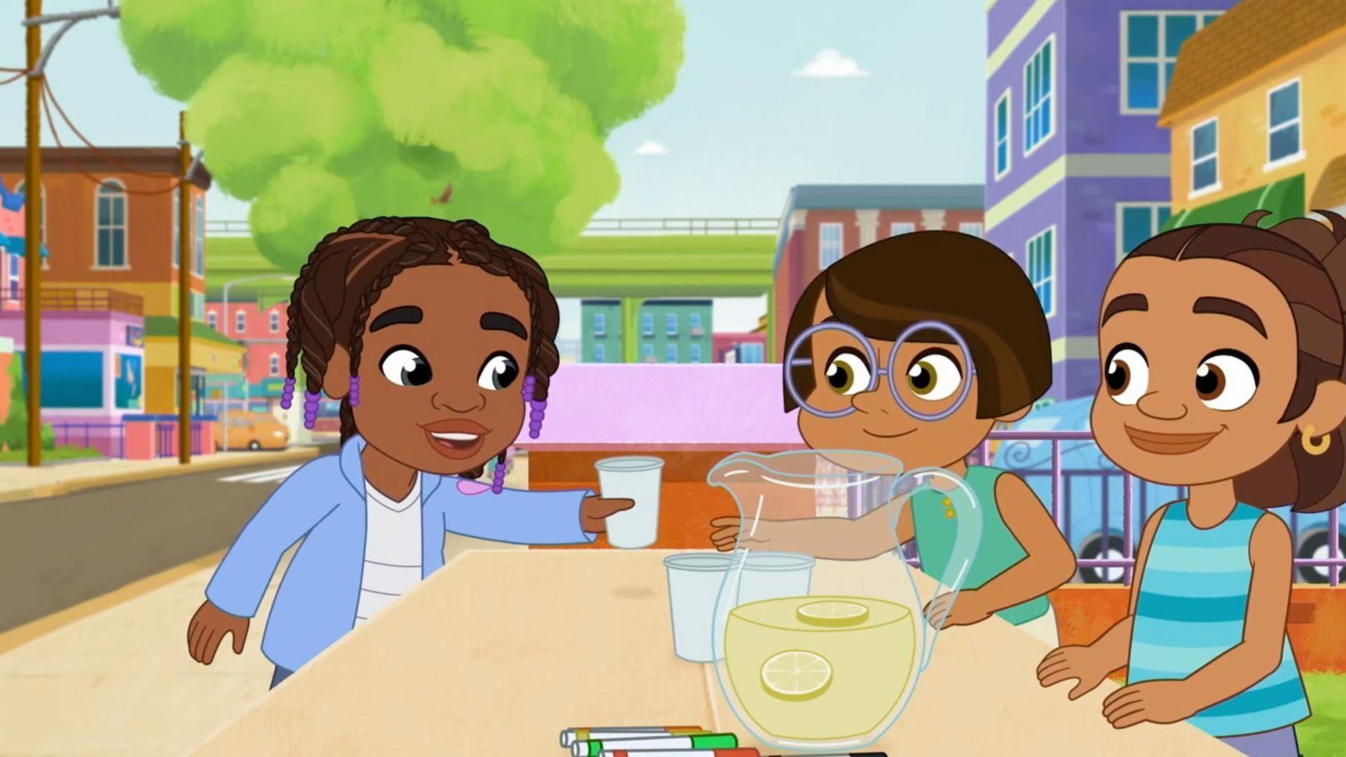Alma and her friends must vote. / Alma’s lemonade stand serves too many drinks.