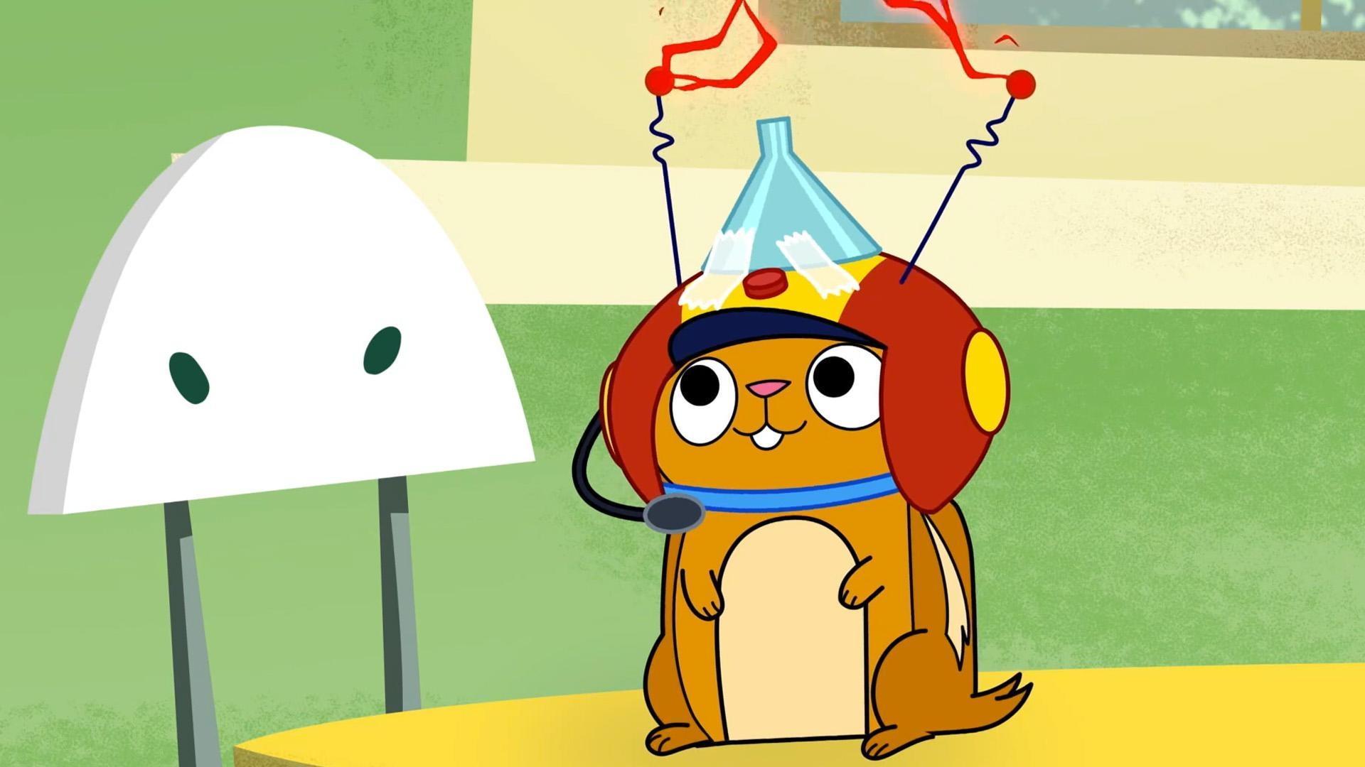 AJ accidentally makes a gadget that causes Mr. Sparks to Squeak like Fur Blur